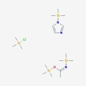 molecular formula C17H42ClN3OSi4 B019718 chloro(trimethyl)silane;imidazol-1-yl(trimethyl)silane;trimethylsilyl (1Z)-N-trimethylsilylethanimidate CAS No. 101660-05-3