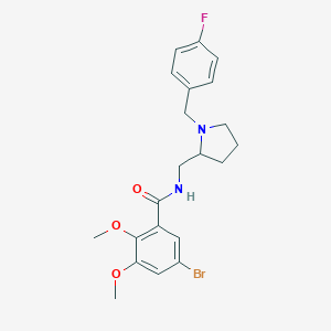 molecular formula C21H24BrFN2O3 B019748 5-Bromo-2,3-dimethoxy-N-((1-(4-fluorobenzyl)-2-pyrrolidinyl)methyl)benzamide CAS No. 107188-68-1
