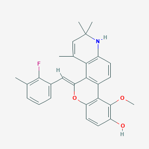 molecular formula C28H26FNO3 B197508 (5Z)-5-[(2-fluoro-3-methylphenyl)methylidene]-10-methoxy-2,2,4-trimethyl-1H-chromeno[3,4-f]quinolin-9-ol 