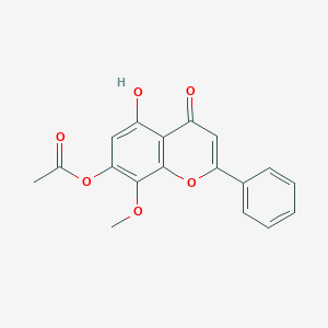 molecular formula C18H14O6 B019757 5-Hydroxy-7-acetoxy-8-methoxyflavone 