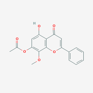 molecular formula C18H14O6 B019757 5-Hydroxy-7-acetoxy-8-methoxyflavone CAS No. 95480-80-1