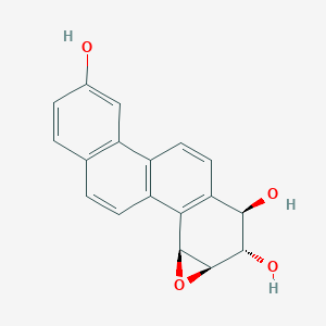 molecular formula C18H14O4 B019772 9-Hydroxychrysene-1,2-diol-3,4-oxide CAS No. 104975-31-7