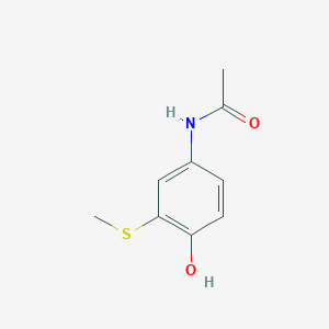 molecular formula C9H11NO2S B019773 乙酰胺，N-[4-羟基-3-(甲硫基)苯基]- CAS No. 37398-23-5