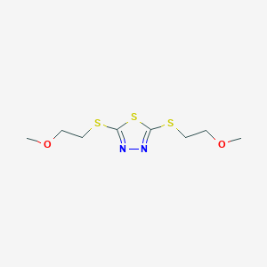 molecular formula C8H14N2O2S3 B019802 2,5-Bis(2-methoxyethylsulfanyl)-1,3,4-thiadiazole CAS No. 108345-12-6