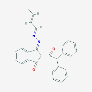 molecular formula C27H22N2O2 B019803 (3Z)-3-{(2E)-[(2E)-But-2-en-1-ylidene]hydrazinylidene}-2-(diphenylacetyl)-2,3-dihydro-1H-inden-1-one CAS No. 103480-19-9