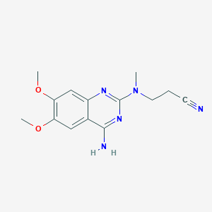 molecular formula C14H17N5O2 B019811 N-(4-Amino-6,7-dimethoxyquinazol-2-YL)-N-methyl-2-cyanoethylamine CAS No. 76362-28-2