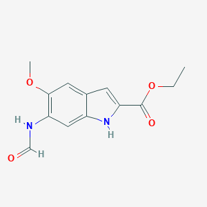 molecular formula C13H14N2O4 B019877 Ethyl 6-formylamino-5-methoxyindole-2-carboxylate CAS No. 119825-27-3