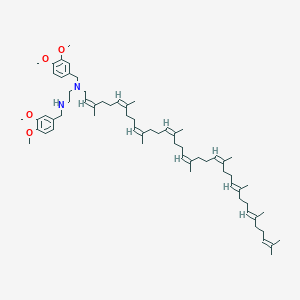 molecular formula C65H100N2O4 B019896 N,N'-bis[(3,4-dimethoxyphenyl)methyl]-N'-[(2Z,6Z,10Z,14Z,18Z,22Z,26E,30E)-3,7,11,15,19,23,27,31,35-nonamethylhexatriaconta-2,6,10,14,18,22,26,30,34-nonaenyl]ethane-1,2-diamine CAS No. 103190-36-9