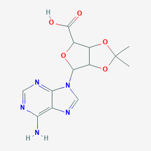 molecular formula C13H15N5O5 B019947 4-(6-Aminopurin-9-yl)-2,2-dimethyl-3a,4,6,6a-tetrahydrofuro[3,4-d][1,3]dioxole-6-carboxylic acid CAS No. 19234-66-3