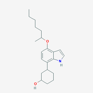 molecular formula C21H31NO2 B019957 3-(4-heptan-2-yloxy-1H-indol-7-yl)cyclohexan-1-ol CAS No. 102651-69-4