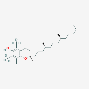 molecular formula C29H50O2 B019988 (2R)-2,8-dimethyl-5,7-bis(trideuteriomethyl)-2-[(4R,8R)-4,8,12-trimethyltridecyl]-3,4-dihydrochromen-6-ol CAS No. 113892-08-3