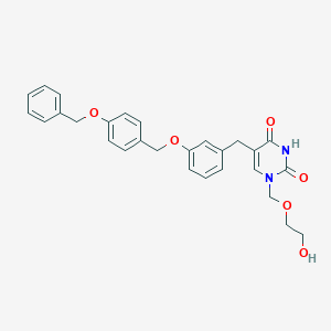 molecular formula C28H28N2O6 B020011 5-(Benzyloxybenzyloxybenzyl)acyclouridine CAS No. 105847-66-3