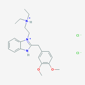 molecular formula C22H31Cl2N3O2 B020037 Benzimidazole, 1-(2-(diethylamino)ethyl)-2-(3,4-dimethoxybenzyl)-, dihydrochloride CAS No. 102516-95-0