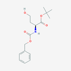 molecular formula C16H23NO5 B020066 叔丁基 (2S)-2-[(苄氧羰基氨基)]-4-羟基丁酸酯 CAS No. 78266-81-6