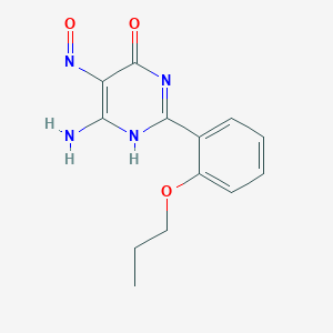 molecular formula C13H14N4O3 B020069 6-amino-5-nitroso-2-(2-propoxyphenyl)-1H-pyrimidin-4-one CAS No. 57075-57-7