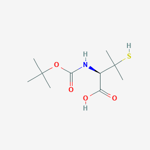 molecular formula C10H19NO4S B020081 (R)-2-((tert-Butoxycarbonyl)amino)-3-mercapto-3-methylbutanoic acid CAS No. 110763-40-1