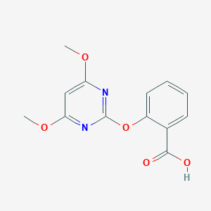 molecular formula C13H12N2O5 B020090 2-[(4,6-Dimethoxypyrimidin-2-yl)oxy]benzoic acid CAS No. 110284-78-1