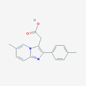 molecular formula C17H16N2O2 B020149 2-[6-甲基-2-(4-甲基苯基)咪唑并[1,2-a]吡啶-3-基]乙酸 CAS No. 189005-44-5