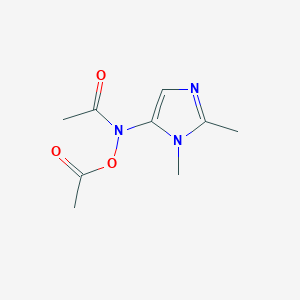 molecular formula C9H13N3O3 B020165 O,N-Diacetyl-1,2-dimethyl-5-hydroxylaminoimidazole CAS No. 108549-40-2