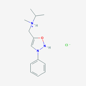 molecular formula C13H20ClN3O B020166 delta(sup 4)-1,2,4-Oxadiazoline, 5-((isopropylmethylamino)methyl)-3-phenyl-, hydrochloride CAS No. 102504-41-6