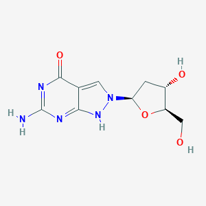 molecular formula C10H13N5O4 B020195 6-Amino-2-(2-deoxy-beta-D-ribofuranosyl)-2,5-dihydro-4H-pyrazolo-[3,4-D]pyrimidin-4-one CAS No. 109737-94-2