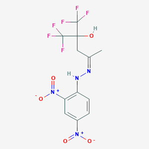 molecular formula C12H10F6N4O5 B020213 5,5,5-Trifluoro-4-hydroxy-4-trifluoromethyl-2-pentanone-2,4-dinitrophenylhydrazone CAS No. 101931-72-0