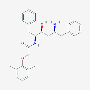 molecular formula C28H34N2O3 B020246 N-((2S,3S,5S)-5-Amino-3-hydroxy-1,6-diphenylhexan-2-yl)-2-(2,6-dimethylphenoxy)acetamide CAS No. 192725-49-8
