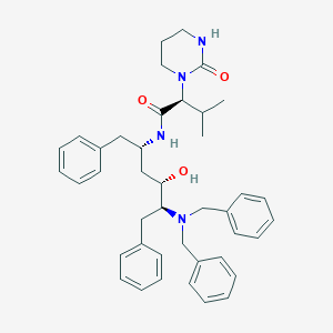 molecular formula C41H50N4O3 B020252 (S)-N-[(2S,4S,5S)-5-(Dibenzylamino)-4-hydroxy-1,6-diphenylhexan-2-YL]-3-methyl-2-(2-oxotetrahydropyrimidin-1(2H)-YL)butanamide CAS No. 192726-04-8