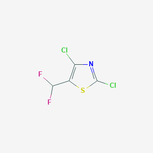 molecular formula C4HCl2F2NS B020269 2,4-Dichloro-5-(difluoromethyl)thiazole CAS No. 105315-43-3