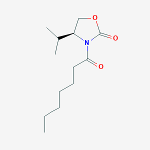 molecular formula C13H23NO3 B020270 3-Heptanoyl-4-(S)-isopropyl-oxazolidin-2-one CAS No. 145588-98-3