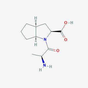 molecular formula C11H18N2O3 B020279 1-(2-Amino-1-oxopropyl)octahydrocyclopenta[b]pyrrole-2-caroxylic Acid CAS No. 104160-97-6