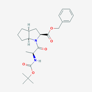 molecular formula C23H32N2O5 B020288 1-(2-tert-Butoxycarbonylamino-1-oxopropyl)octahydrocyclopenta[b]pyrrole-2-caroxylic Acid, Benzyl Ester CAS No. 129048-22-2