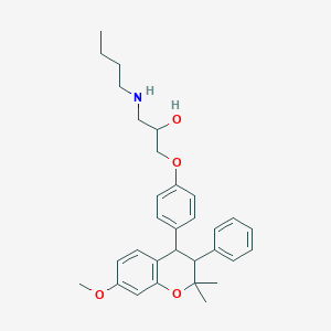 molecular formula C31H39NO4 B020293 1-(Butylamino)-3-(4-(2,2-dimethyl-7-methoxy-3-phenyl-3,4-dihydro-2H-1-benzopyran-4-yl)phenoxy)-2-propanol CAS No. 109736-12-1