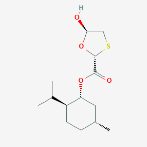 molecular formula C₁₄H₂₄O₄S B020314 (2R,5R)-5-Hydroxy-1,3-oxathiolane-2-carboxylic acid (1R,2S,5R)-5-methyl-2-(1-methylethyl)cyclohexyl ester CAS No. 147126-62-3