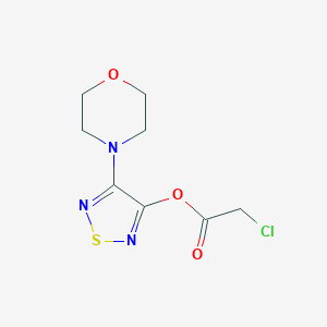 molecular formula C8H10ClN3O3S B020325 4-吗啉-4-基-1,2,5-噻二唑-3-基氯乙酸酯 CAS No. 110638-01-2