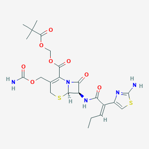 molecular formula C23H29N5O8S2 B020335 头孢卡烯匹酯 CAS No. 105889-45-0