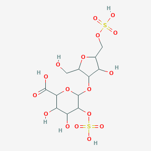 molecular formula C12H20O17S2 B020347 2,5-Anhydro-4-O-(2-O-sulfo-beta-D-glucopyranuronosyl)-D-altritol 1-(hydrogen sulfate) CAS No. 102304-70-1