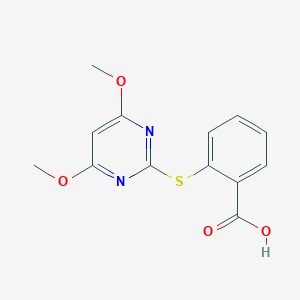 molecular formula C13H12N2O4S B020349 2-[(4,6-二甲氧基嘧啶-2-基)硫代]苯甲酸 CAS No. 110284-79-2