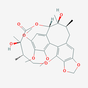 molecular formula C28H34O10 B203614 12,25-dihydroxy-18,19,20-trimethoxy-11,12,24,25-tetramethyl-4,6,9,14-tetraoxapentacyclo[13.7.3.03,7.08,22.016,21]pentacosa-1,3(7),8(22),16,18,20-hexaen-13-one CAS No. 60546-10-3