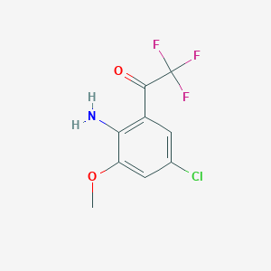 molecular formula C9H7ClF3NO2 B020388 4-Chloro-2-trifluoroacetyl-6-methoxyaniline CAS No. 205756-22-5