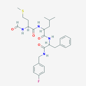 molecular formula C28H37FN4O4S B020417 N-[1-[(4-fluorophenyl)methylamino]-1-oxo-3-phenylpropan-2-yl]-2-[(2-formamido-4-methylsulfanylbutanoyl)amino]-4-methylpentanamide CAS No. 108321-41-1