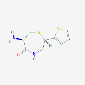(2S,6R)-6-amino-2-(2-thienyl)-1,4-thiazepan-5-one