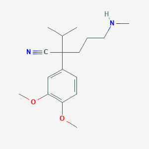 molecular formula C17H26N2O2 B020438 3-(3,4-Dimethoxyphenyl)-2-methyl-6-methylaminohexane-3-carbonitrile CAS No. 34245-14-2