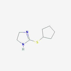 molecular formula C8H14N2S B020473 2-cyclopentylsulfanyl-4,5-dihydro-1H-imidazole CAS No. 100720-89-6