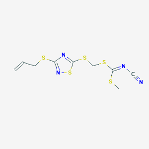 [Methylsulfanyl-[(3-prop-2-enylsulfanyl-1,2,4-thiadiazol-5-yl)sulfanylmethylsulfanyl]methylidene]cyanamide