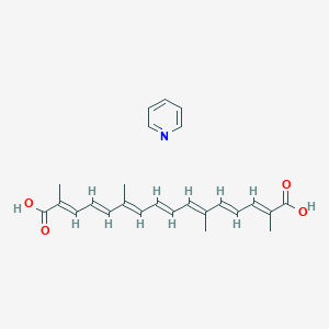 molecular formula C25H29NO4 B020621 pyridine; (2E,4E,6E,8E,10E,12E,14E)-2,6,11,15-tetramethylhexadeca-2,4,6,8,10,12,14-heptaenedioic acid CAS No. 102601-40-1