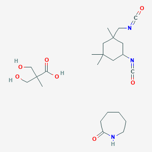 molecular formula C23H39N3O7 B020686 Azepan-2-one;3-hydroxy-2-(hydroxymethyl)-2-methylpropanoic acid;5-isocyanato-1-(isocyanatomethyl)-1,3,3-trimethylcyclohexane CAS No. 103051-67-8