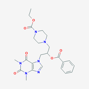 molecular formula C24H30N6O6 B020694 Theophylline, 7-(2-benzoyloxy-3-(4-ethoxycarbonyl-1-piperazinyl)propyl)- CAS No. 19977-14-1