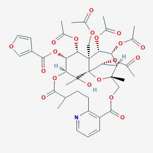 molecular formula C41H47NO19 B207125 [(1R,3S,15R,18R,19S,20S,21S,22R,23S,24S,25S,26R)-20,22,23,25-tetraacetyloxy-21-(acetyloxymethyl)-26-hydroxy-3,15,26-trimethyl-6,16-dioxo-2,5,17-trioxa-11-azapentacyclo[16.7.1.01,21.03,24.07,12]hexacosa-7(12),8,10-trien-19-yl] furan-3-carboxylate CAS No. 37239-47-7