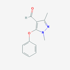 molecular formula C12H12N2O2 B020789 1,3-dimethyl-5-phenoxy-1H-pyrazole-4-carbaldehyde CAS No. 109925-10-2